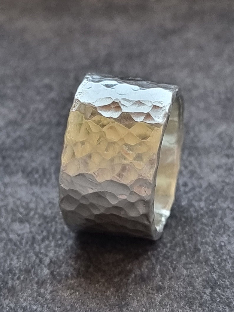 Hammered Wide Ring 925 Silver Ring Statement Ring Handmade Ring image 6