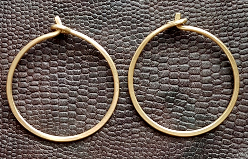 Thin Hoop Earrings One Inch Hoops Classic Hoops Handmade Earrings image 7