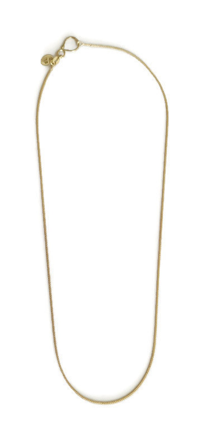 Classic Gold Chain Necklace 14k Solid Gold Chain Round Wheat Chain Necklace 16 18 20 22 Long 1mm Wide image 3