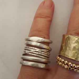 Five 925 Silver Rings Set Custom Finish image 9