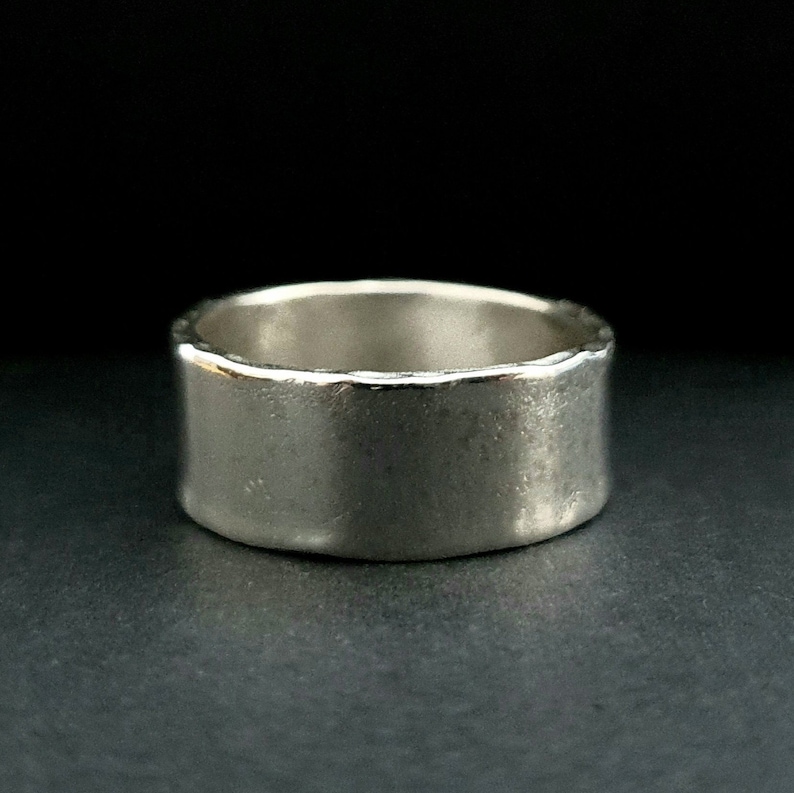 Shiny /& Smooth Ring 925 Silver Ring 8mm Wide Wedding Band