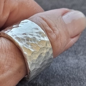 Hammered Wide Ring 925 Silver Ring Statement Ring Handmade Ring image 7