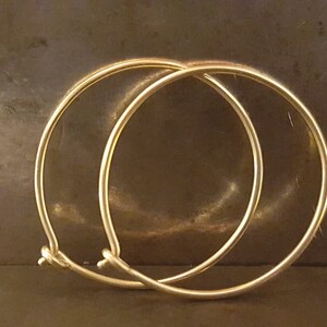 Thin Hoop Earrings One Inch Hoops Classic Hoops Handmade Earrings image 3