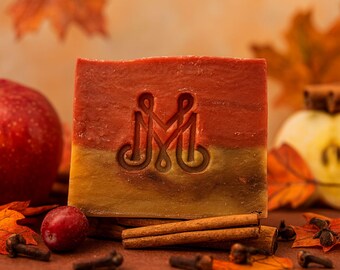 Autumn Acres | 4.25-5oz Soap Bar | Fall Soap – Pear, Apple, Cinnamon + Redwood, Handmade Artisan Bar, Cozy Autumn Gift