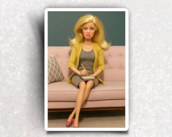 Social Work Barbie Sticker, Funny vinyl sticker