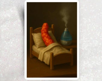 Flaming Hot Cheeto Lustiger Aufkleber, Vinyl meme Aufkleber für Laptops, Wasserflaschen, Planer