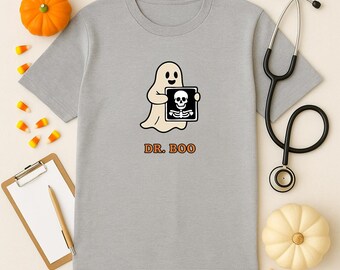 Personalized Doctor Halloween Shirt, Funny Medical Ghost X-Ray Tee for Doctors, Nurses, and Healthcare Workers, Spooky Fall Shirt