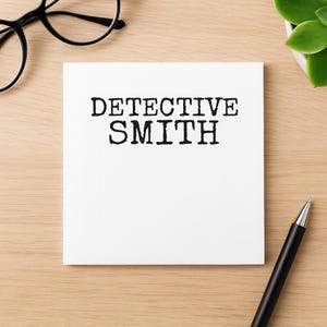 Detective Custom Sticky Notes, Personalized Office Notepad, Mystery Detective Stationery, Sleuth Themed Desk Accessory