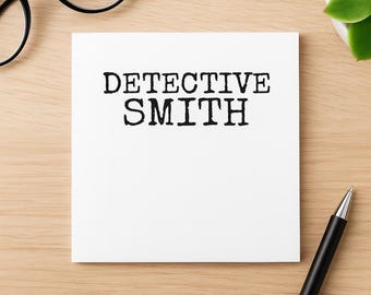 Notas adhesivas personalizadas de detective, bloc de notas de oficina personalizado, papelería de detective misterioso, accesorio de escritorio con temática de detective