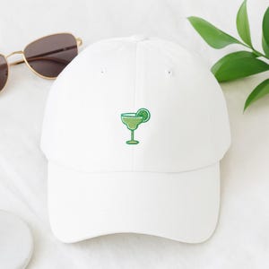 Margarita Embroidered Hat, Cocktail Dad Cap, Fun Summer Party Hat, Boozy Beach Accessory, Y2K Coquette Aesthetic Gift