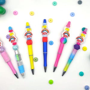 Colorful Beaded Novelty Pens – Rainbow Bright inspired