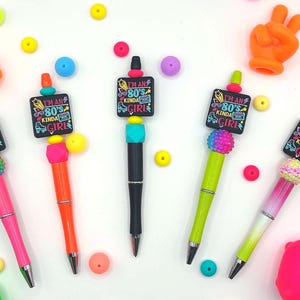 80s Girl Retro Pens -Colorful & Fun Desk Accessories