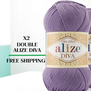 Alize Diva, 100% Acrylic, Microacrylic Yarn, Amigurumi Yarn, Silky Effect Sport Yarn, Knitting  Cardigan Yarn, Accessory Yarn