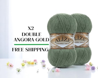 Alize Angora Gold Yarn: Mohair Acrylic Wool Blend, 550M