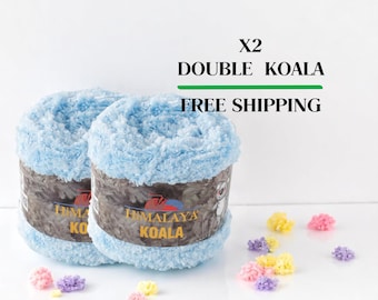 Chunky Plush Polyester Yarn: Himalaya Koala - Bulky Amigurumi, Crochet, Knitting