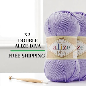 Alize Diva yarn, 100% Acrylic, Microacrylic Yarn, Amigurumi Yarn, Silky Effect Sport Yarn, Hand Knitting  Cardigan Yarn,