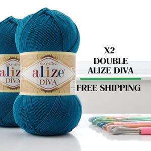 Alize Diva Yarn, Amigurumi Yarn, Accessory Yarn, Microacrylic Yarn,  100% Acrylic, Silky Effect Sport Yarn, Knitting  Cardigan Yarn,