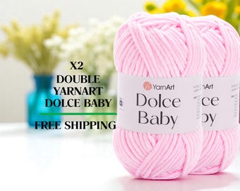 YarnArt Dolce Baby Chenille Yarn: Soft Plush Micro Polyester, 2 Skeins