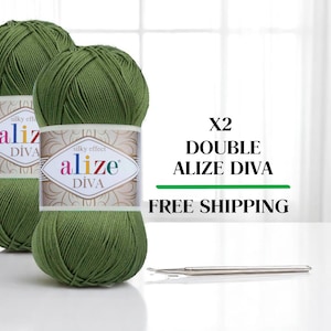 Alize Diva Silky Effect, Microacrylic Yarn,  100% Acrylic, Amigurumi Yarn, Silky Effect Sport Yarn, Knitting  Cardigan Yarn, Accessory Yarn