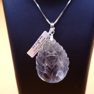 Clear White Quartz Nine-Tailed Fox Pendant – Pure Energy, Love & Protection