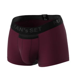 Mens Plum Airflow Trunks | Breathable Boxer Briefs | Open Fly Underwear | Anatomical Fit | Soft Cotton Stretch | Comfortable Mens Underwear