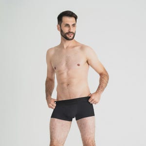 Men’s Breathable Boxer Trunks – Ultra-Soft Modal Underwear with Open Fly – Black | 3.6&quot; Inseam – Lightweight & Moisture-Wicking