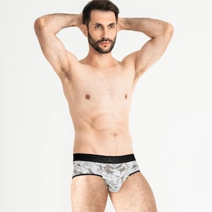 Pixel Camo Cotton Briefs: Anatomical Support Pouch Underwear