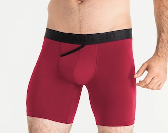 Calzoncillos bóxer para hombre, de algodón, de pierna larga y con bolsillo en ángulo, transpirables y antirozaduras. Un regalo para él.