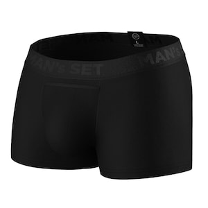 Mens Black Ultrasoft Trunks | Super Soft Boxer Briefs | Open Fly Underwear | Stretch Cotton | Breathable Mens Underwear