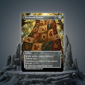 Patchwork Banner Proxy (Squirrel Themed) | Custom Art MTG Proxies - Compatible with Magic: The Gathering