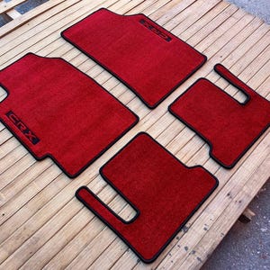 Honda CRX Civic EF Vtec Red Velour Floor Mats Carpet 4 Pcs Set 1988-91
