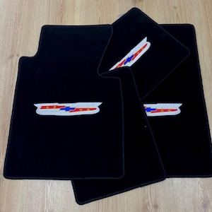 1955-1957 Chevrolet Belair Embroidered Floor  Mats Black Carpet Set of 4