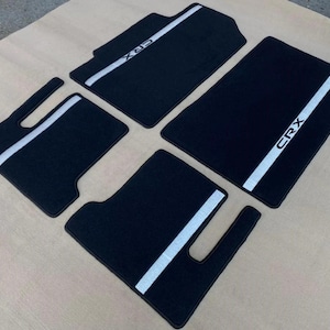 Honda CRX Civic EF Vtec Black Velour Floor Mats Carpet 4Pcs Set 1988-9