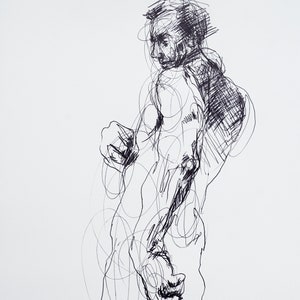 Maschio Figure Line Disegno Schizzo Arte Arte Artistica Etsy