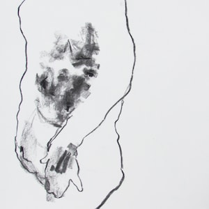 Abstract Male Figure Line Drawing, Black and White Art, Gallery Wall Art, Bold Abstract Figure Sketch 11x14&quot; &quot;Drawing 228&quot; Original Drawing