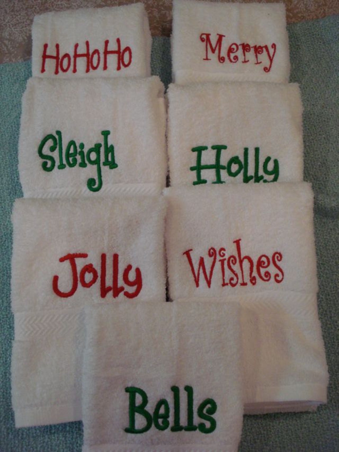 7 Personalized Hand Towels with your custom sayings on them. Etsy