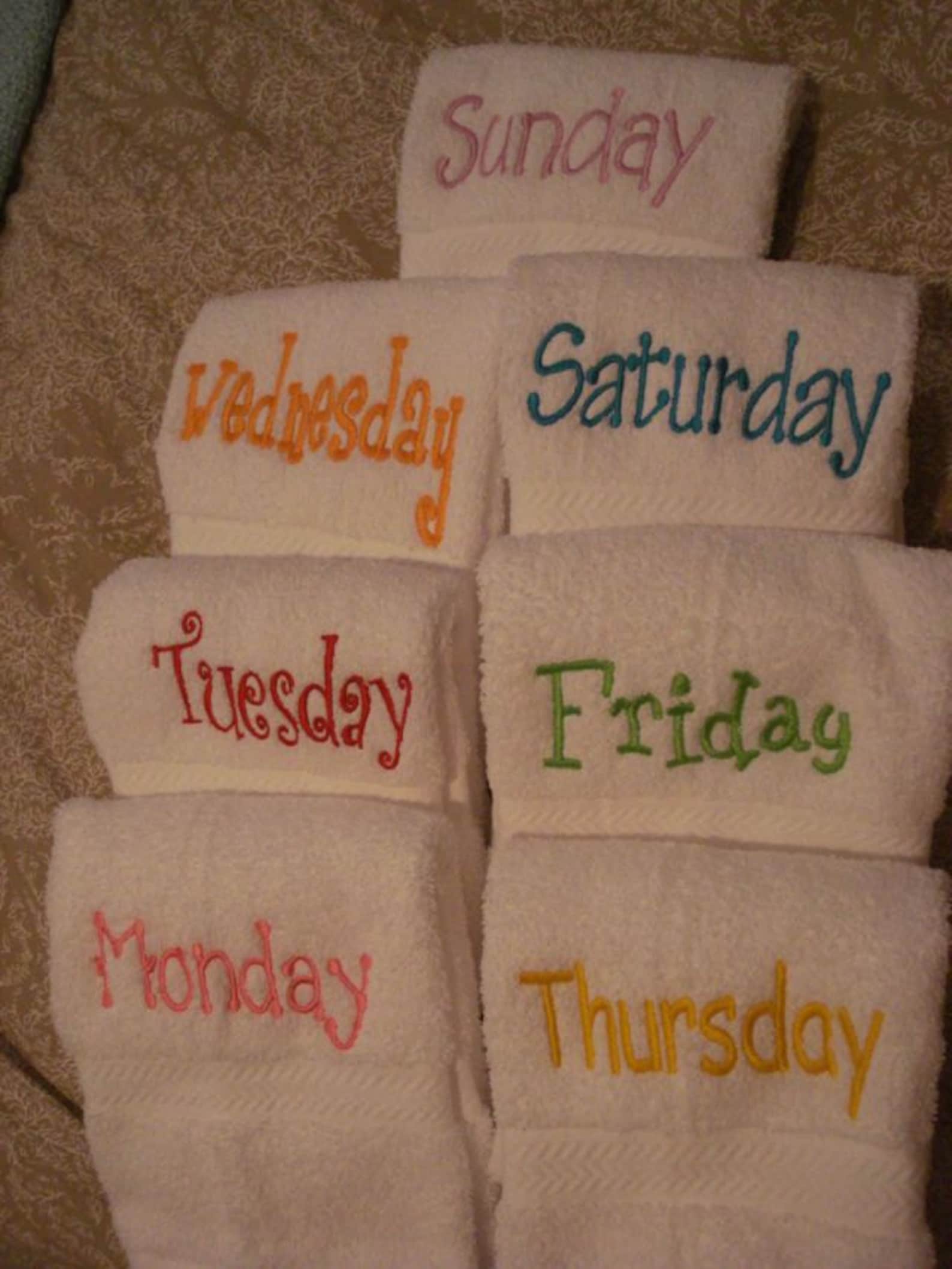 7 Personalized Hand Towels with your custom sayings on them. Etsy