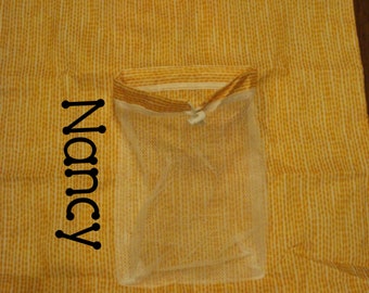 Graduation Gift Personalized for FREE Orange/Yellow Backpack Laundry Bag. Makes a GREAT Graduation Gift with your School Colors.