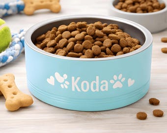 Personalized Laser Engraved Polar Camel Stainless Steel Dog Bowl – Custom Pet Food & Water Dish