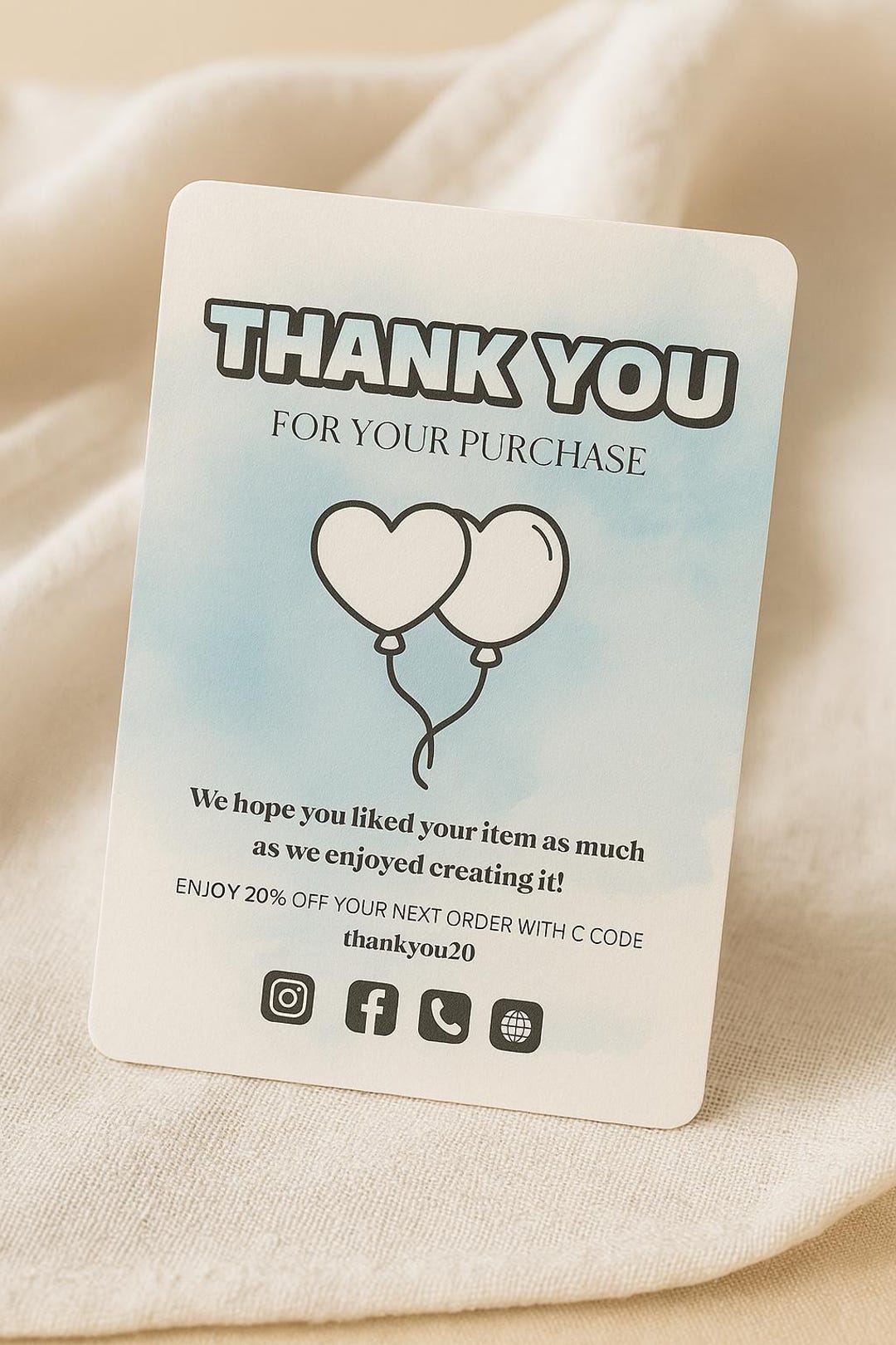 Modern Editable Thank You for Your Purchase Cards / Minimalist Canva ...