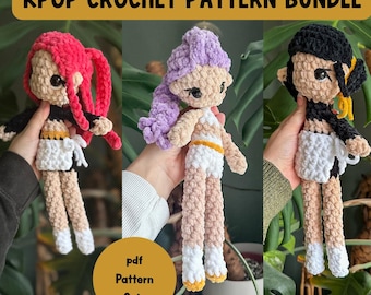K-Pop Crochet Doll Pattern Bundle PDF | Demon Hunter Amigurumi Dolls
