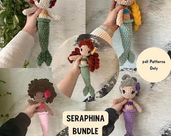 Mermaid Crochet Pattern Bundle PDF | Amigurumi Doll Collection