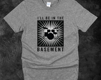 I'll Be In The Basement Drummer T-Shirt: Drumming Percussionist Musician Gift Tee