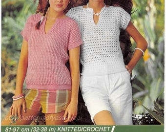 Knitted Tops and Crochet Tops Original Twilleys Vintage Pattern ~  Ladies SummerTops to Knit and  Crochet - ORiGINAL Pattern