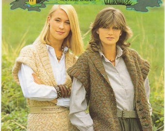 Ladies Waistcoat / Gilet - Vintage Knitting Pattern  - Patons Firefly Chunky Knitting Pattern - ORIGINAL