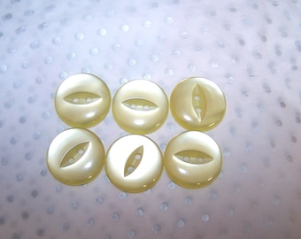 Yellow Sewing Buttons - 6 Sherbert Lemon Fisheye Sewing Buttons - Two Hole Buttons - Six Buttons - 21mm - Sewing Buttons