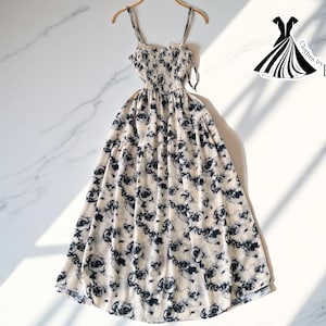 Floral Summer Dress | Sleeveless Beach Fashion Style | Romantic Print Long Gown | Casual Party Outfit | Stylish Look for Women
