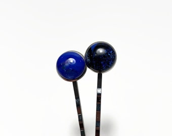 Unique Iridescent Glass Bobby Pin, Trendy Hair Barretts for Her, Fused Dichroic Jewelry