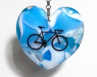 Unique Fused Glass Heart Sun Catcher, Special Keepsake for Mom, Nature Inspired Ornament