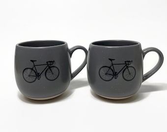 Coffee cups Road Bike, bike mugs, set of two, bike lover gifts, bike home decor, bike enthusiast